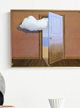 画装饰挂画马格利特Magritte小众画 比利时艺术家超现实主义画