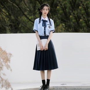 班服夏季学院风情侣装初中高中学生校服女生裙子毕业照合唱演出服