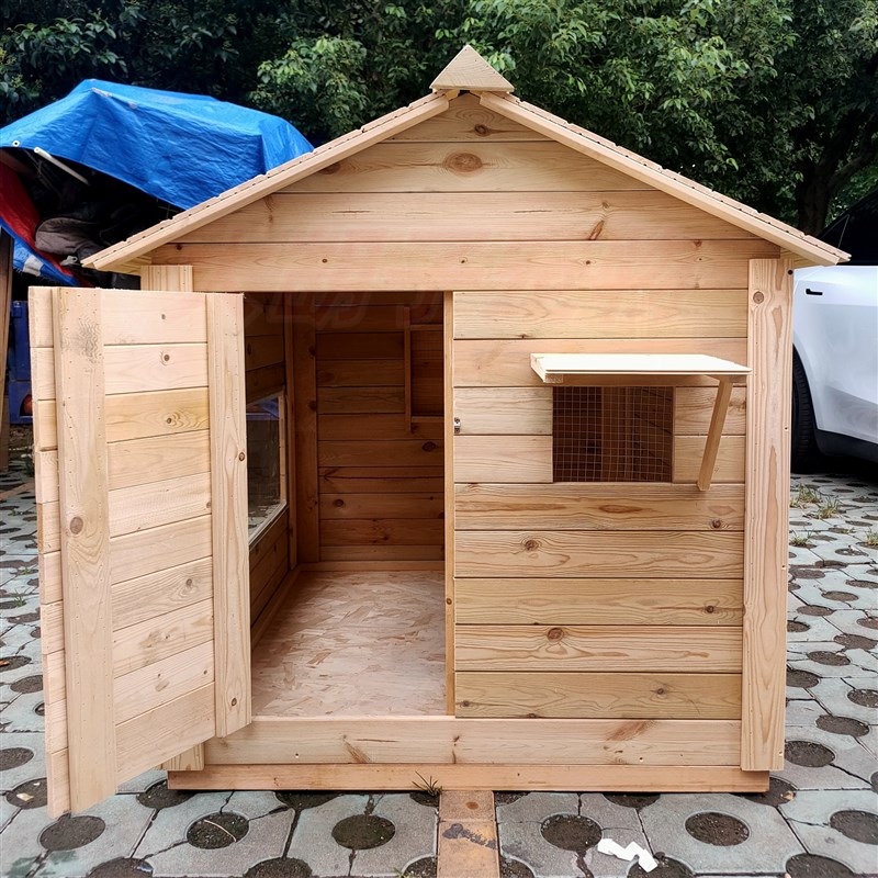定制室外内防雨防晒实木宠物窝猫窝猫屋狗窝宠物猫狗房子户外狗屋