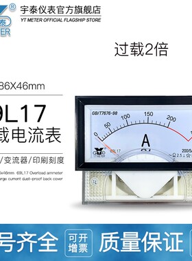 69L17交流2倍过载电流表50/75/100/200A/300/5A缓冲交流指针表ac