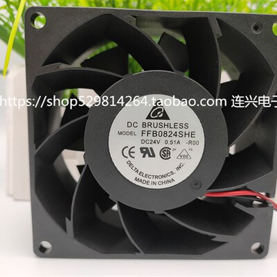 全新台达 FFB0824EHE/VHE/SHE 80*38MM 24V 双滚珠变频器散热风扇