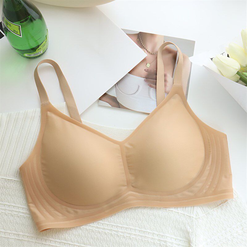 果冻条软支撑超薄无痕内衣大胸显小聚拢收副乳固S定杯无钢圈女文