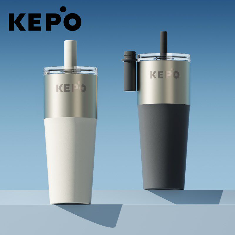 KEPO保温杯大容量o水杯女生高颜值吸管杯便携随行咖啡杯子新款礼