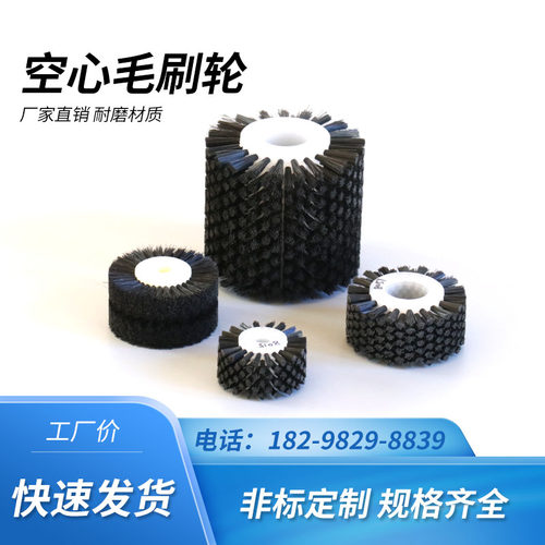 工业小型pp棒毛刷辊滚筒刷x植毛式除尘尼龙丝清洗水果毛刷轮定做