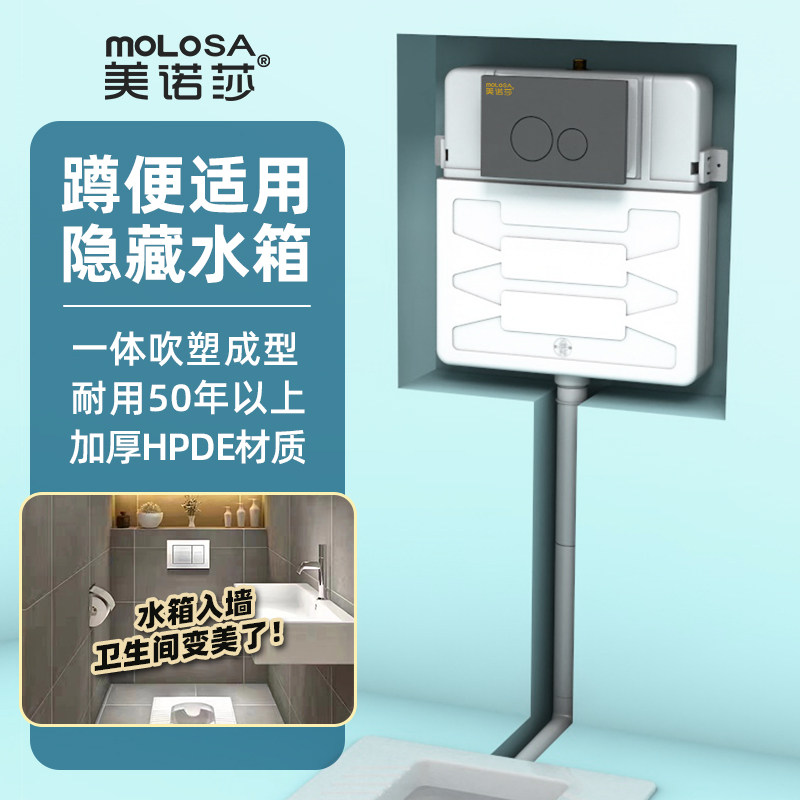暗装冲水箱嵌入式入墙p暗藏式蹲便卫生间蹲坑超薄厕所气动式隐藏