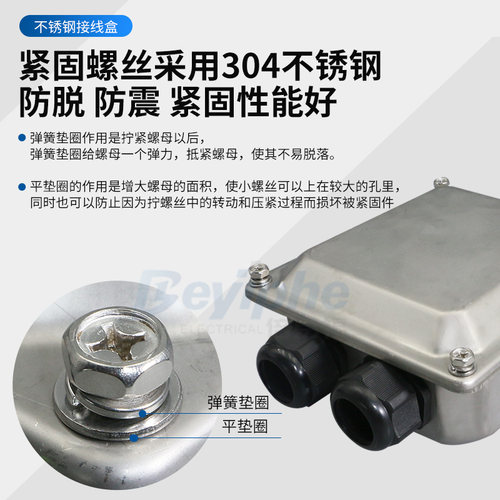 不锈钢电机接线盒耐腐蚀耐温304钢板Y2YE2接线板保护罩0.55-132KW