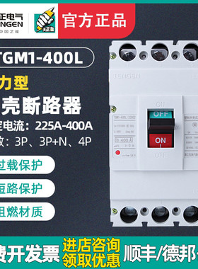 天正 TGM1-400L/33002 400A电动机启动保护断路器 动力型空气开关