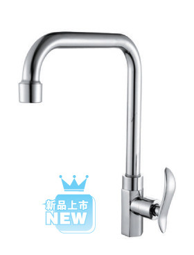 牧野77快开单冷厨房水龙头 全铜立式单冷水洗菜盆/洗衣槽水龙头
