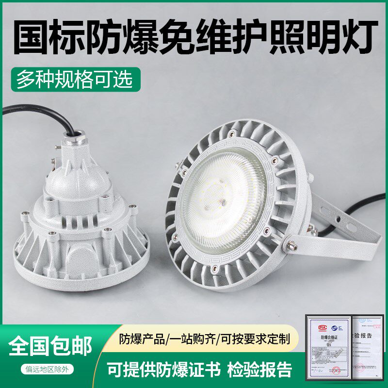 国标LED防爆免维护照明灯仓库车间加油加气站工厂投光射灯工程