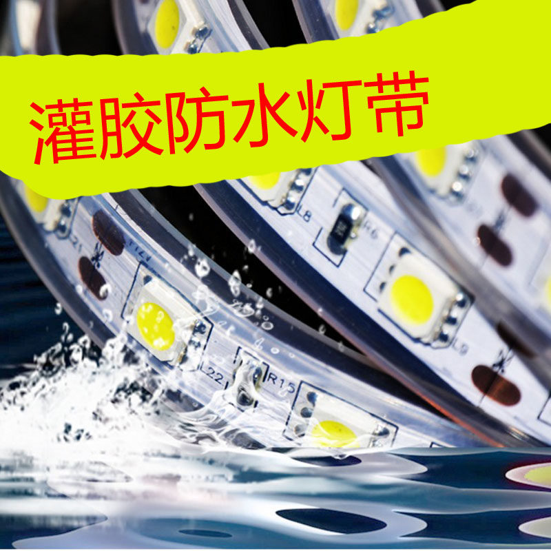 led灯带12v24v低压5050灌胶高强度防水鱼缸泳池水底应用照明户外