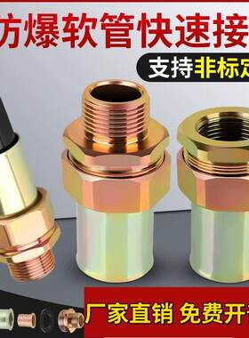 BNG防爆软管组件连接管穿线内丝外丝管螺母密封垫套螺纹快速接头