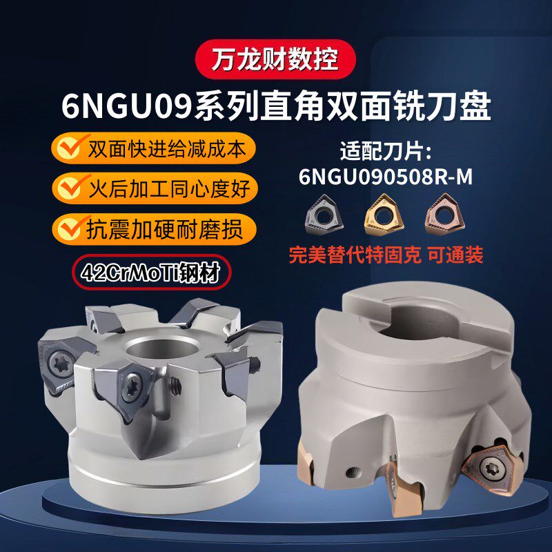 6NGU快进给双面铣刀盘重切削开粗铣刀盘6NGU090508刀片通装特固克