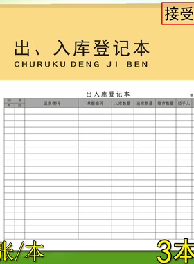 出入库登记本仓库库存账本商品进货记录本明细账本通用进货记录表