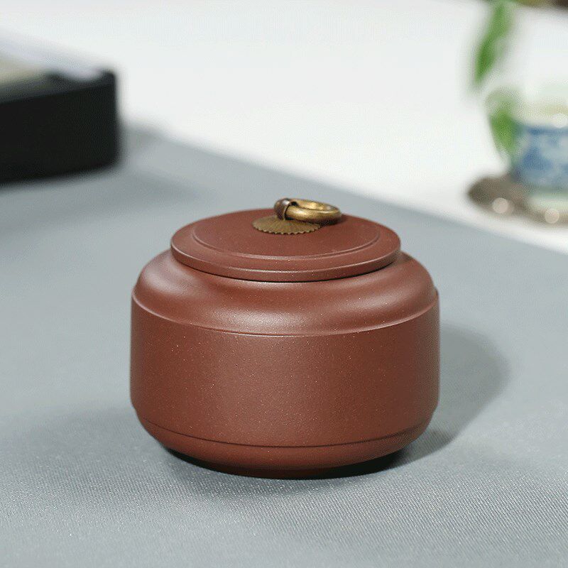 紫砂茶叶罐小储存罐家用密封茶盒便携陶瓷罐创意个性小茶罐子醒茶