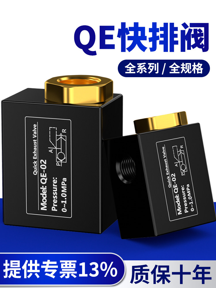 气缸快速排气阀QE-01自动快排阀QE-02-03-04放气阀气缸行程控制阀