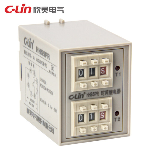 欣灵延时继电器HHS5PR往复循环数字双时间正反转间歇断电24V220V