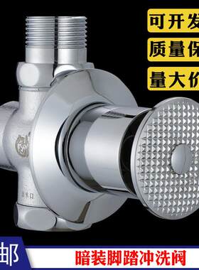 全铜 暗装蹲便器冲洗阀 脚踏式大便冲洗阀厕所便池脚踩蹲坑延时阀