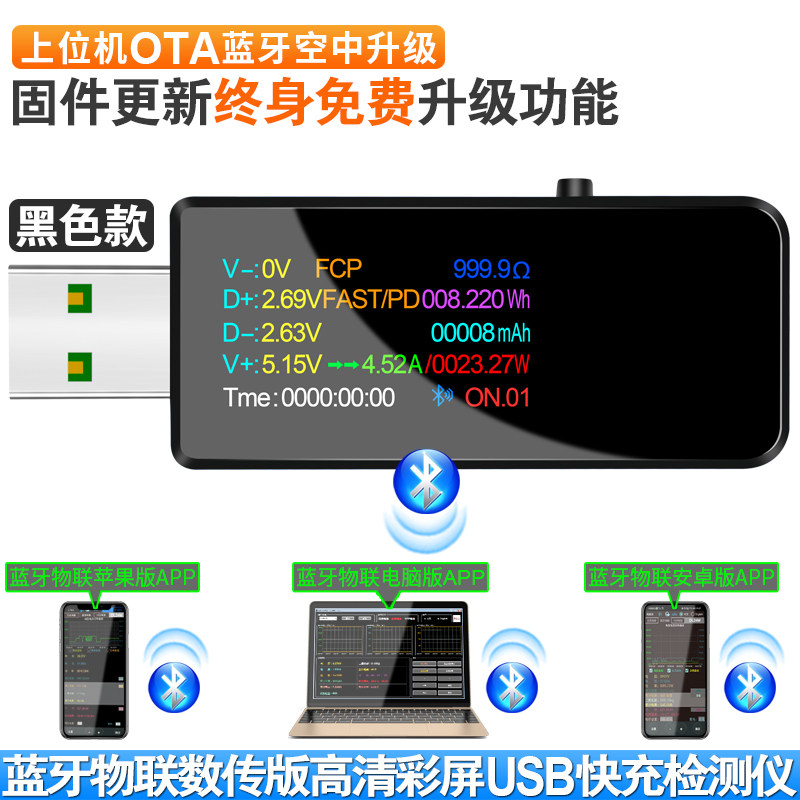 手机充电器快充协议检测仪器功率计电表数显电流电压表usb测试仪