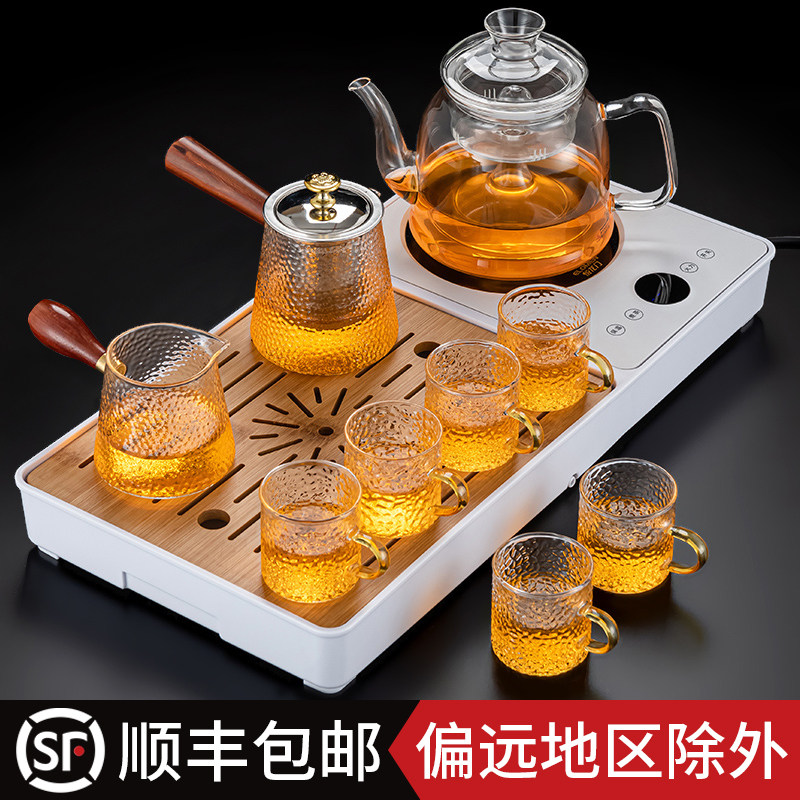 煮茶烧水一体机煮茶壶电陶炉玻璃茶具套装茶盘全自动煮茶器煮茶炉