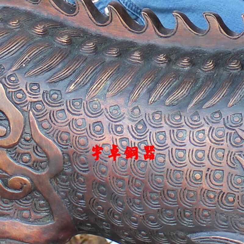 宇卓铜器 纯铜麒麟 紫铜色对麒麟 大号小号家居工艺品财摆件