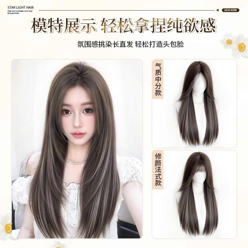 不用戴发网挑染假发女片头顶补发增发量蓬松无痕隐形免发网长直发