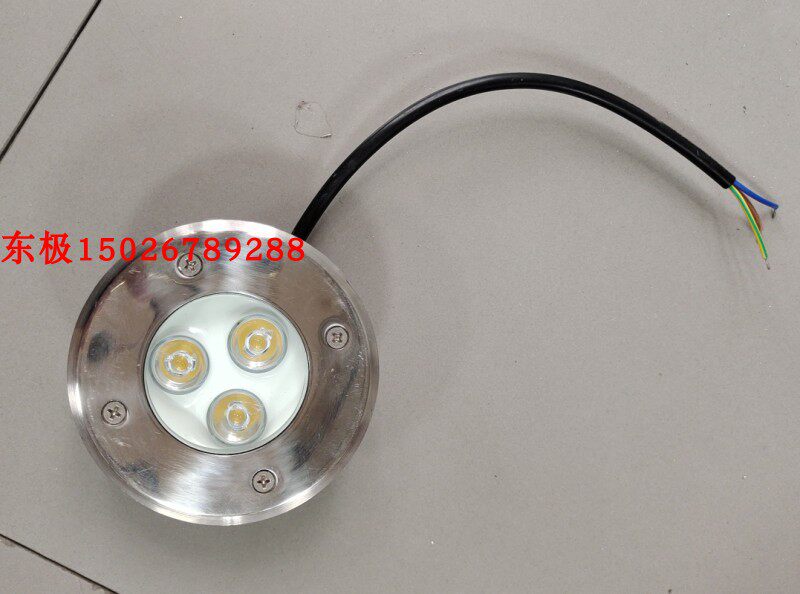 220V LED3W超薄地埋灯直径10CM高4CM埋地灯红光绿光蓝光黄光射灯
