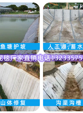 新型混凝土水泥毯浇水固化河道改造鱼塘池护坡铺路沟渠固坝固土毯