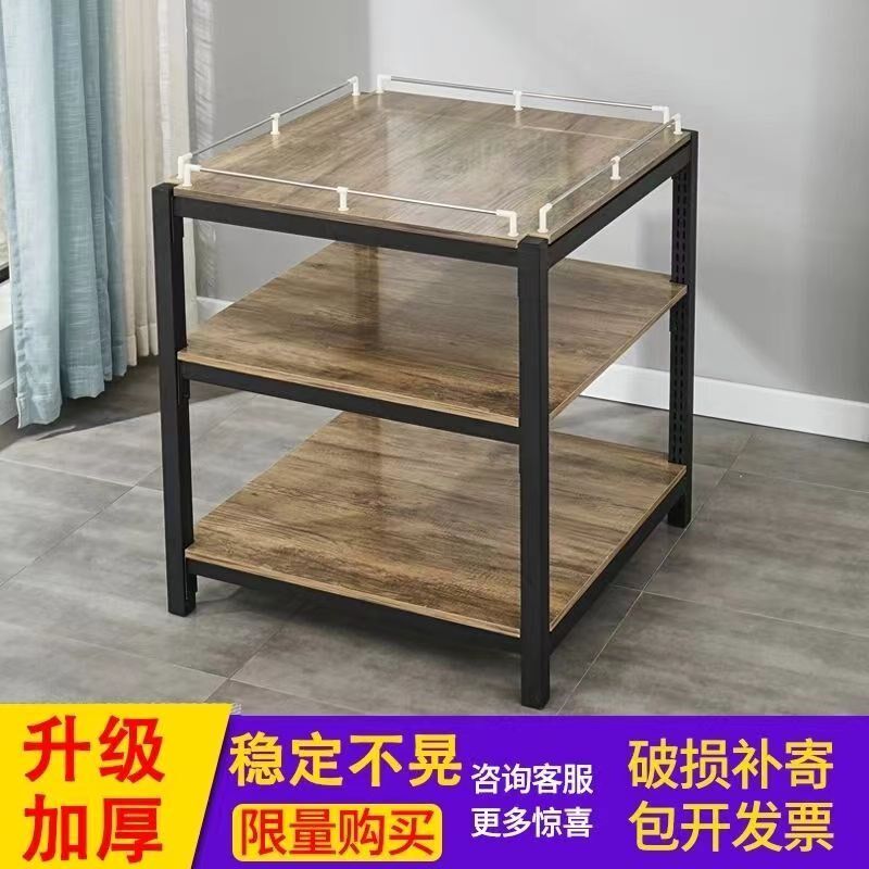 超市牛奶堆头展示架饮料促销台陈列架钢木货架加厚礼品盒洗化地堆