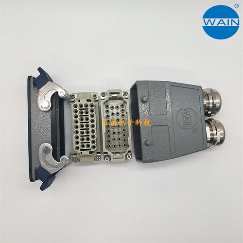 WAIN唯恩重载连接器32针双扣开孔底座上壳双孔HEE-032M/F哈丁