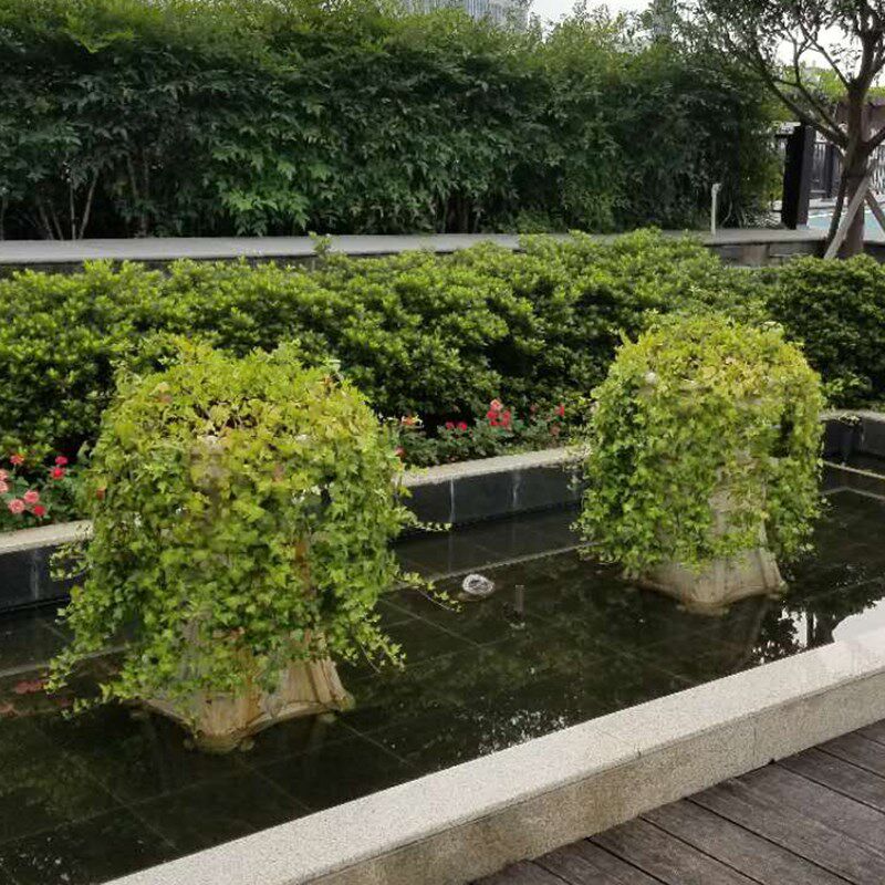 欧式雕花复古玻璃钢花盆花桶过道绿植装饰摆件庭院开业庆典摆设