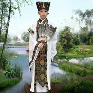 三国演义诸葛亮幼儿古装汉服草船借箭鲁肃周瑜衣服刘备关羽演出服