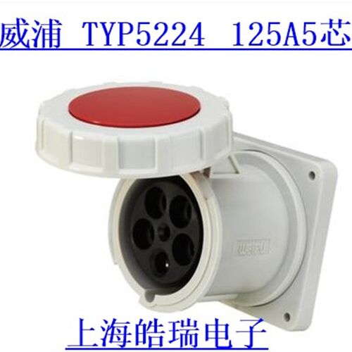 威浦WEIPU 航空插头TYP5224 工业插座 125A5芯 暗装直式插座 IP67