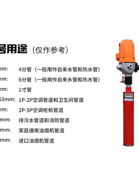 金都工业级水钻头短款快速开孔器混凝土空调油烟机打孔水钻机钻头