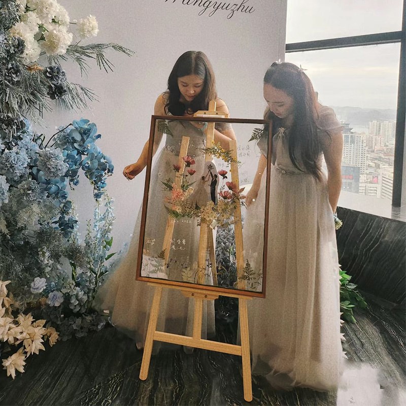婚庆透明签名框板册台结婚礼庆签到框板手工照片加厚展示画框礼物