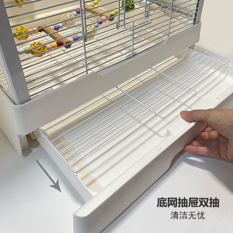 鹦鹉笼不锈钢笼虎皮牡丹玄凤鸟笼方形铝材立柱豪华大号透明笼子