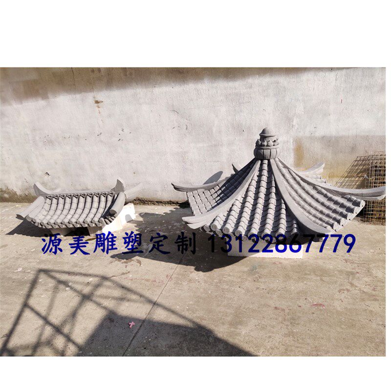 屋檐亭子泡沫雕塑中式婚礼龙凤呈祥牡丹龙柱雕刻橱窗美陈道具热销