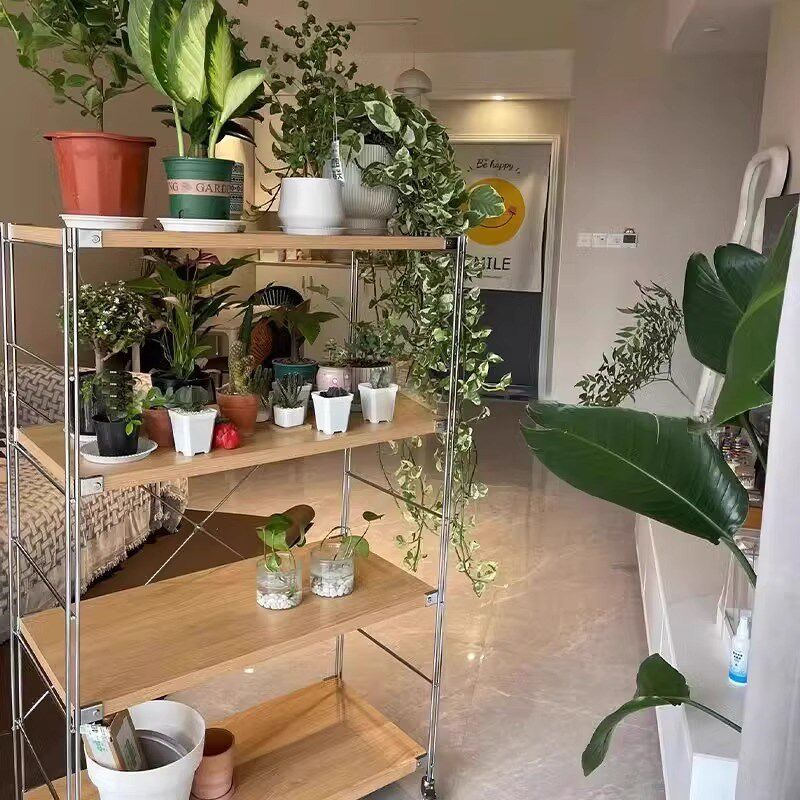 花架子客厅落地式阳台日式置物架花盆架室内多层植物摆放架展示架
