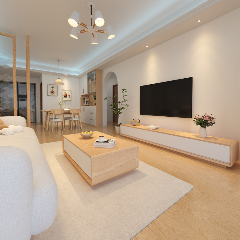 馨佰利茶几电视机柜家用全实木岩板餐桌椅小户型客厅沙发家具套装