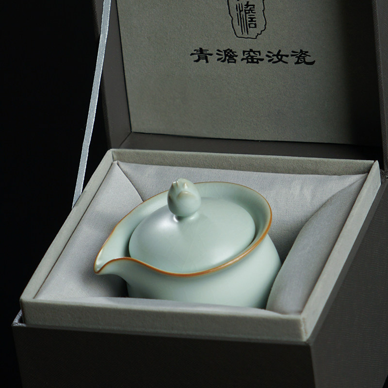 手工汝窑手抓壶陶瓷茶壶茶杯套装家用便携景德镇功夫茶具青瓷复古