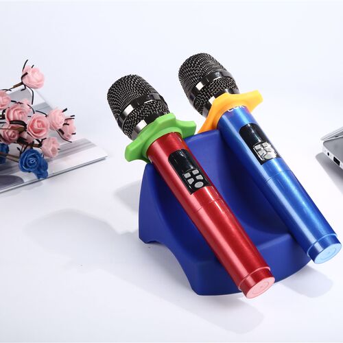 新款水晶话筒架桌面ktv用品麦架麦克风支架无线话筒座水晶座台式