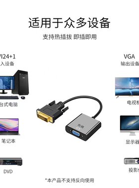 DVI转VGA转接头24+1/5接口VGA连接线1080P高画质线转换器电脑萤幕