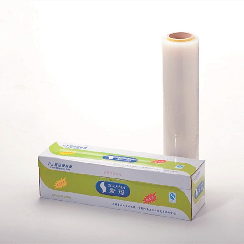 SUOMA索玛 PE保鲜膜厨房家用商用带切割盒装 大卷 W30cm*L500m