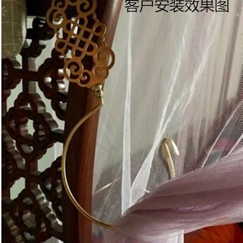纯铜中式蚊帐铜钩窗帘布帘纯铜铜挂钩加厚仿古中国结铜帐钩挂钩