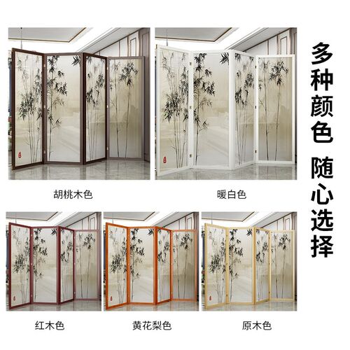 高端实木屏风隔断玄关客厅折叠移动新中式房间分割神器办公室茶室