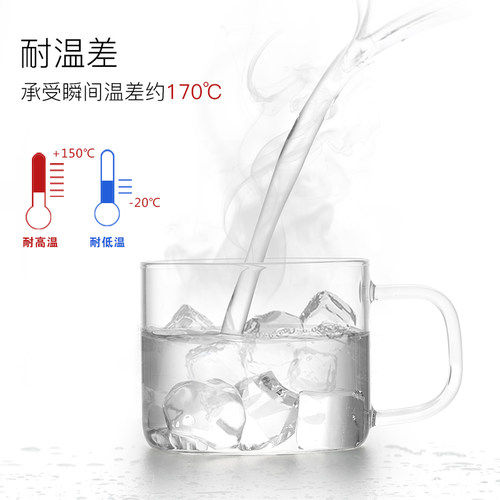 尚明耐热加厚玻璃小茶杯功夫品茗杯带把酒杯玻璃水杯子白酒家用