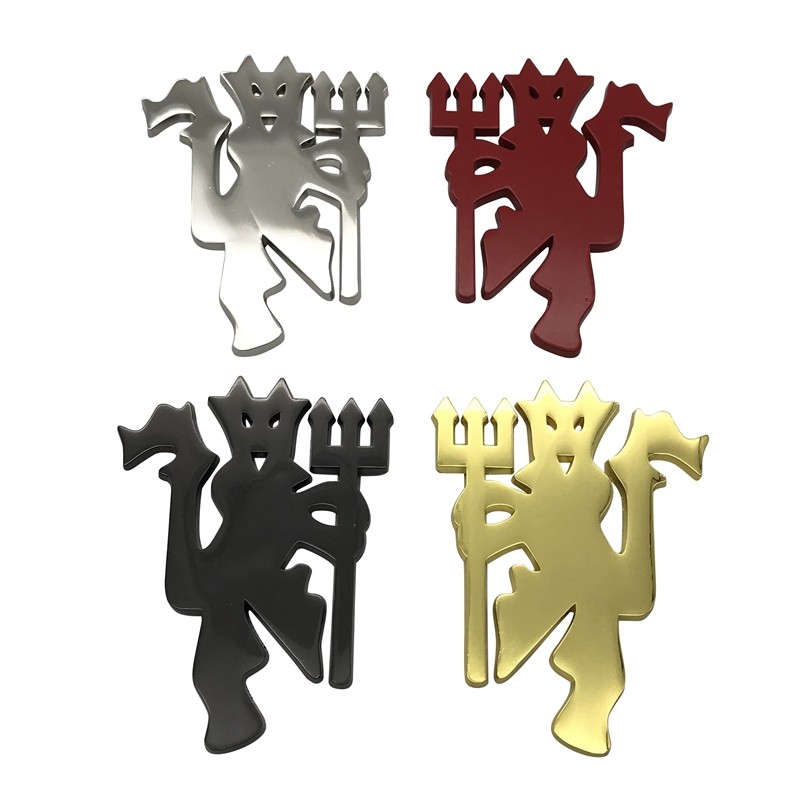 木公坊红魔队徽小恶魔金属车贴翼子板C柱装饰金属车标个性改装标