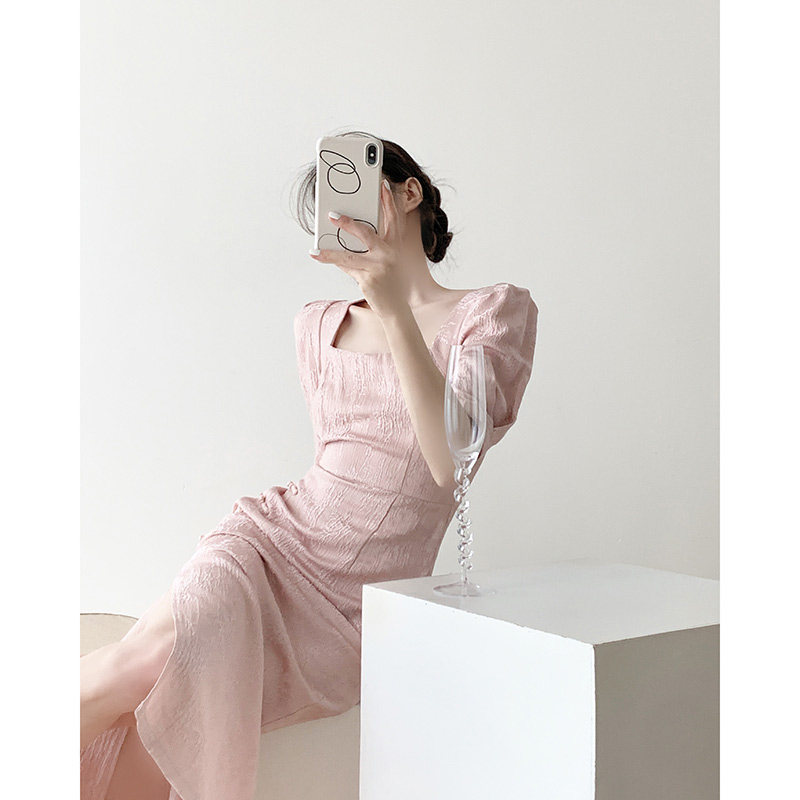 高级感订婚礼服连衣裙女夏季新款显瘦气质甜美法式新中式旗袍裙子