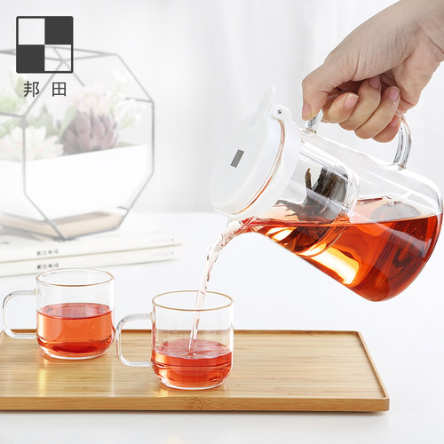 邦田全玻璃飘逸杯泡茶壶一键全过滤办公室简易泡茶壶可控茶水浓度