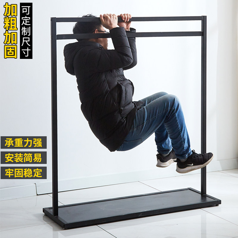 服装店货架展示架中岛架黑色加粗加厚单杆挂衣架时尚简约挂衣架子
