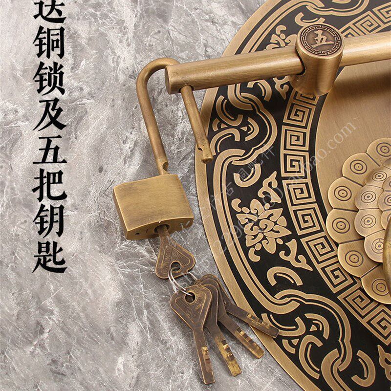 加粗中式仿古大门插销门锁加大纯铜复古别墅木门门栓门闩门环拉手